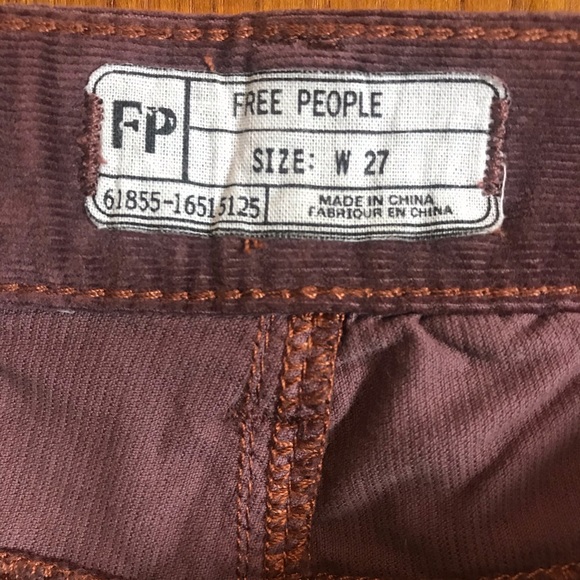 FREE PEOPLE Burgundy Corduroy Skinny Pant - Picture 2 of 7